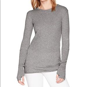 Enza Costa Gray Long Sleeved Cashmere Blend Tee